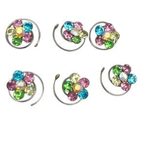 Multicolored Flower Spiral Hair Twists Coils